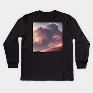 Planets Nebula Cloud In Dark Space Kids Long Sleeve T-Shirt